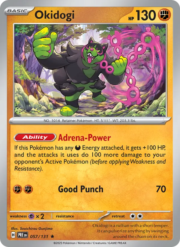 Okidogi, Pokémon card