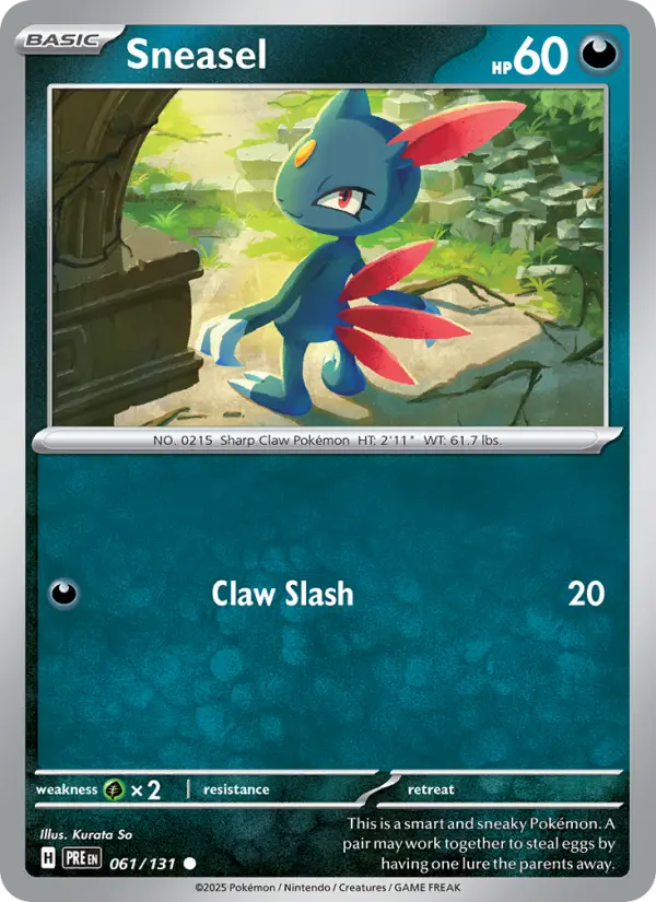 Sneasel, Pokémon card