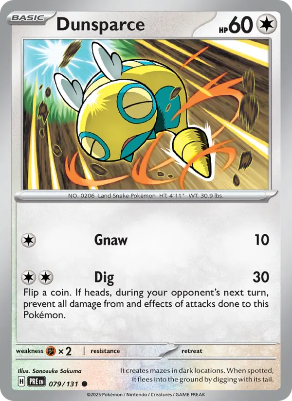 Dunsparce, Pokémon card