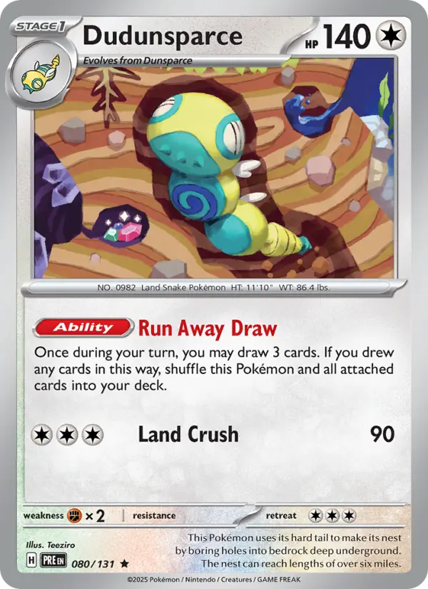 Dudunsparce, Pokémon card