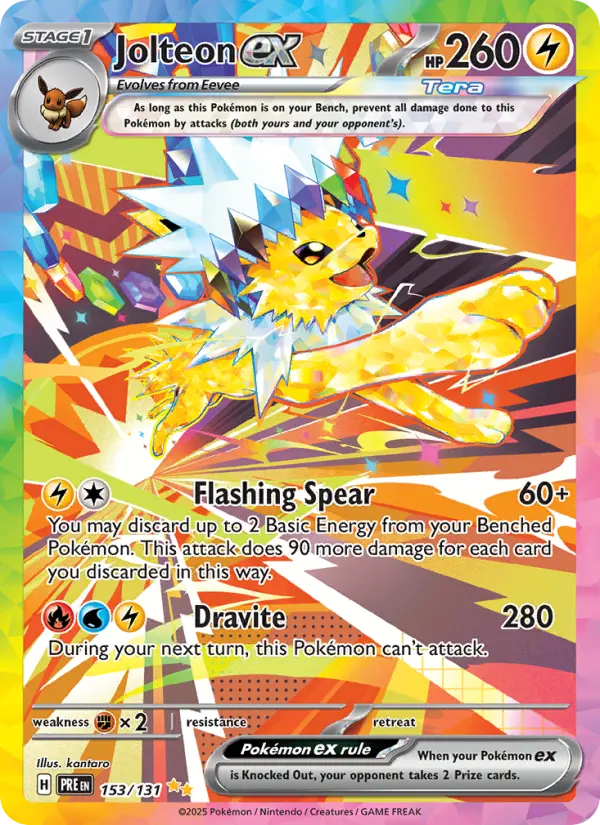 Jolteon ex, Pokémon card