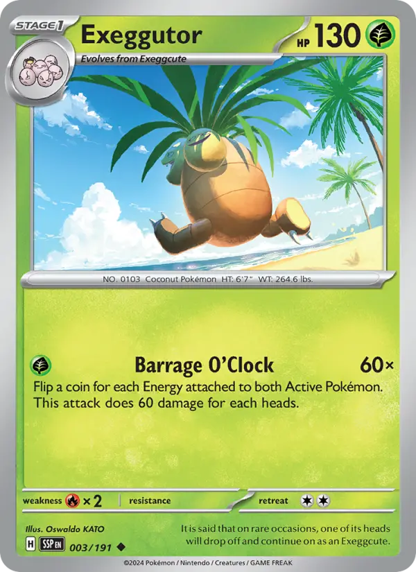 Exeggutor, Pokémon card