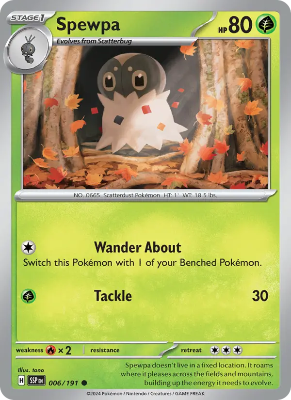 Spewpa, Pokémon card