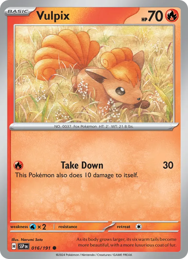 Vulpix, Pokémon card