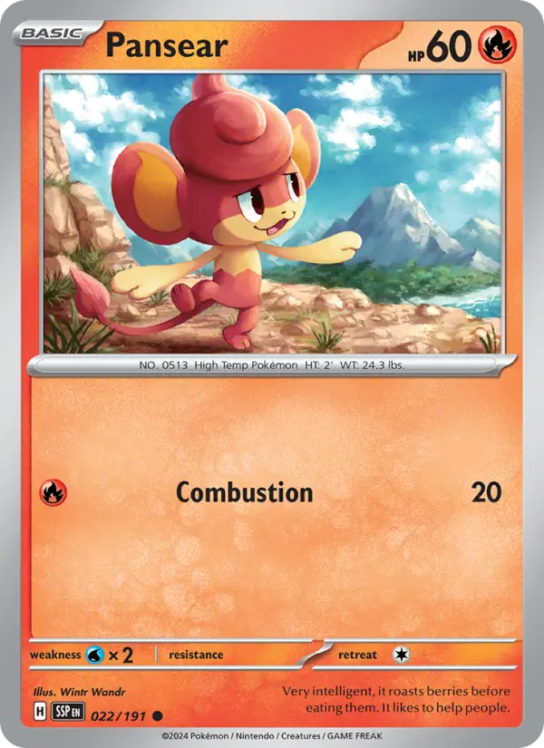Pansear, Pokémon card
