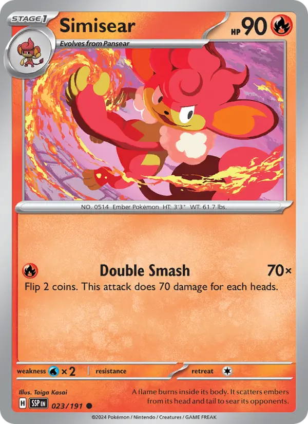 Simisear, Pokémon card