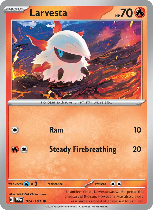 Larvesta, Pokémon card