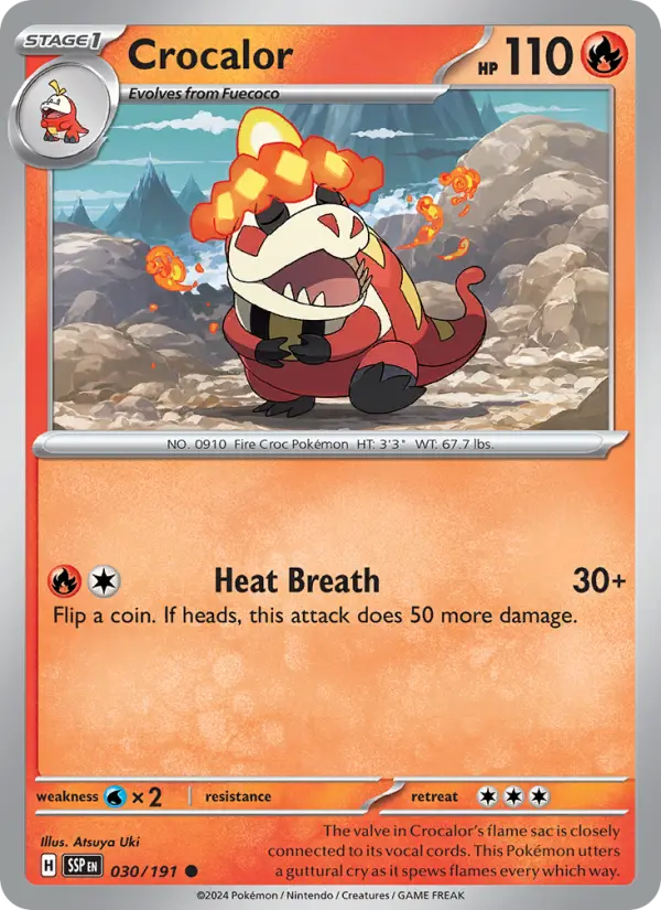 Crocalor, Pokémon card