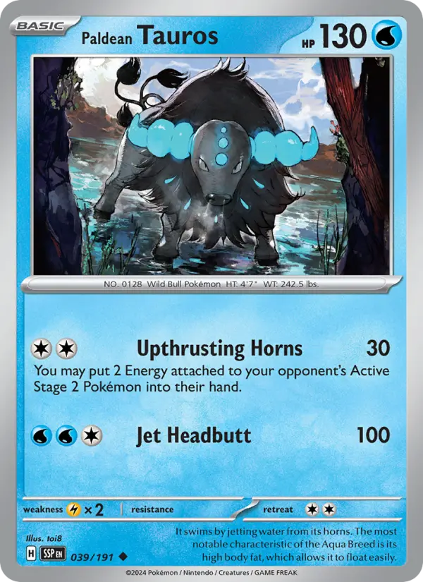 Paldean Tauros, Pokémon card