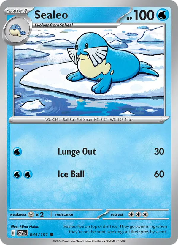 Sealeo, Pokémon card