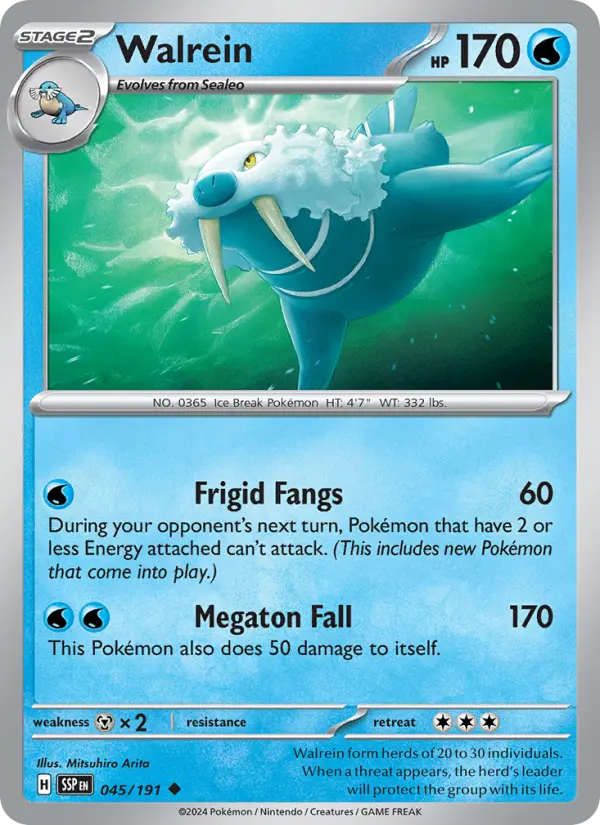 Walrein, Pokémon card