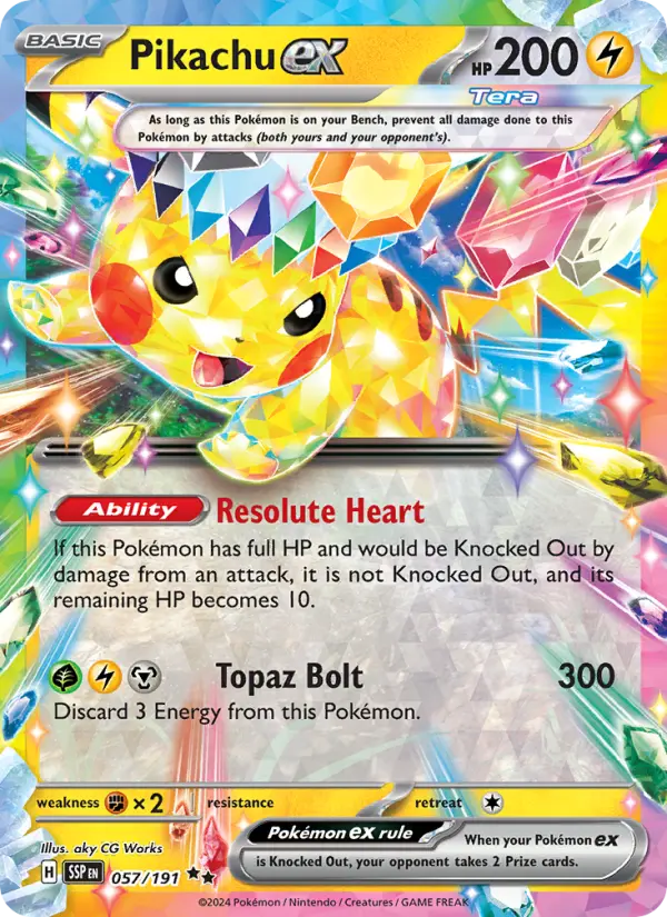 Pikachu ex, Pokémon card
