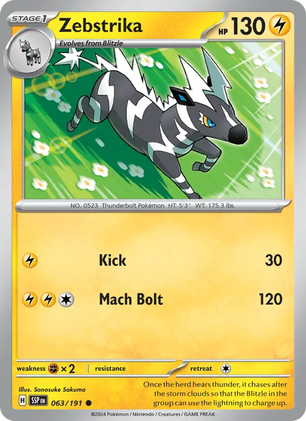 Zebstrika, Pokémon card