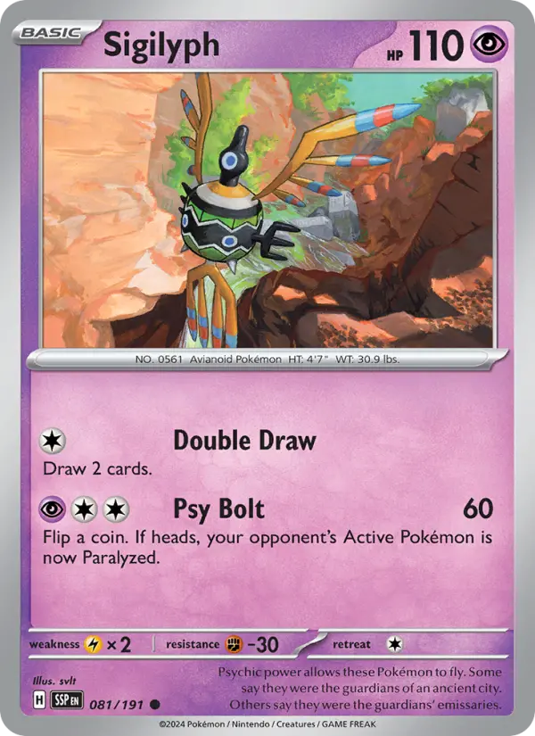 Sigilyph, Pokémon card