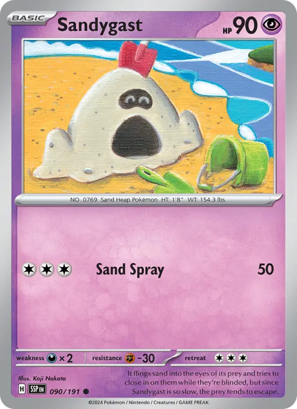 Sandygast, Pokémon card