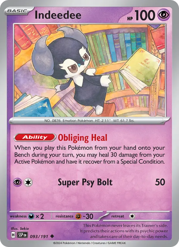 Indeedee, Pokémon card