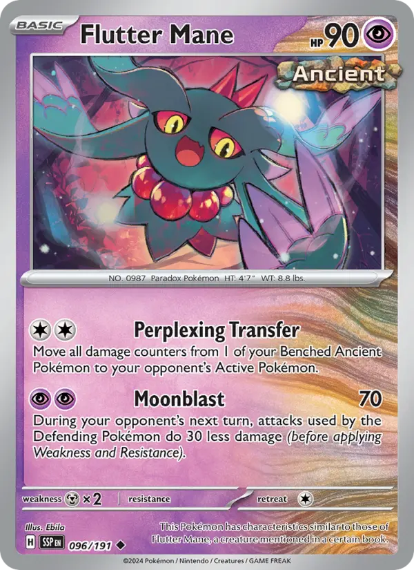 Flutter Mane, Pokémon card