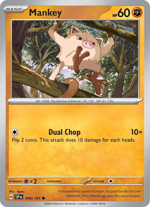 Mankey, Pokémon card
