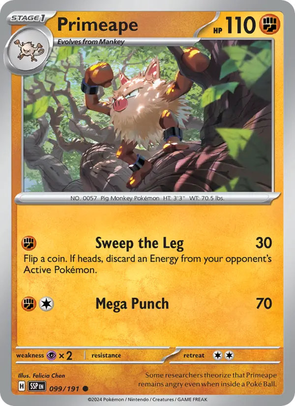 Primeape, Pokémon card