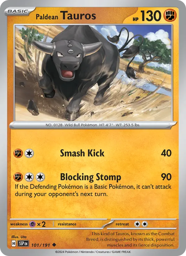 Paldean Tauros, Pokémon card