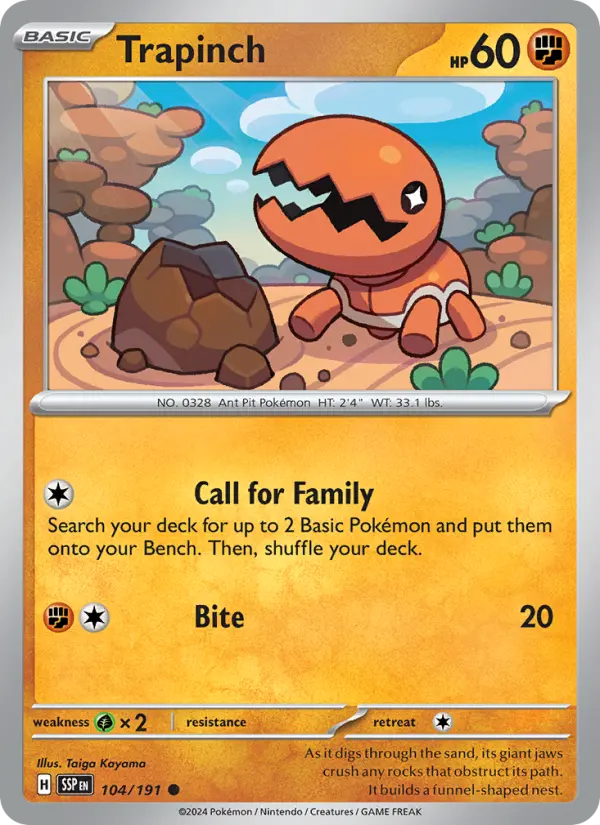 Trapinch, Pokémon card