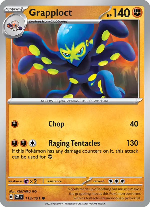 Grapploct, Pokémon card