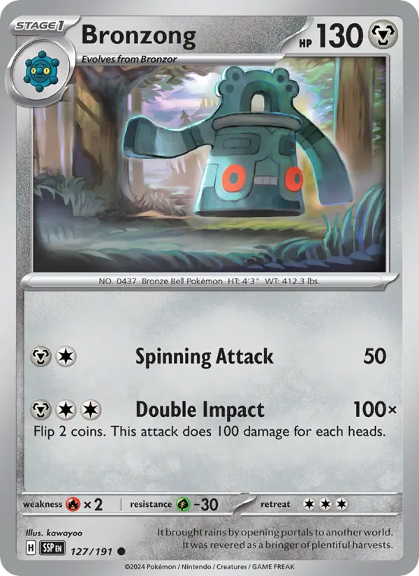 Bronzong, Pokémon card
