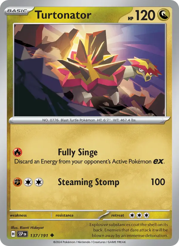 Turtonator, Pokémon card