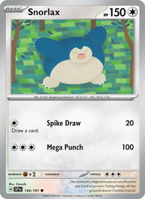 Snorlax, Pokémon card