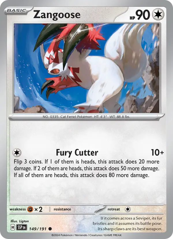 Zangoose, Pokémon card