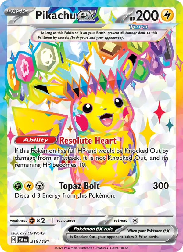 Pikachu ex, Pokémon card