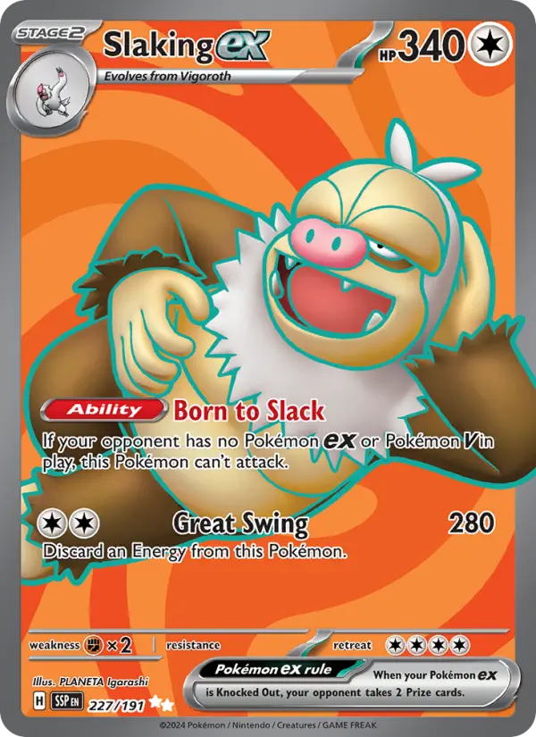 Slaking ex, Pokémon card
