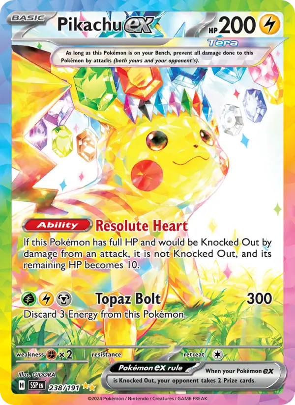 Pikachu ex, Pokémon card