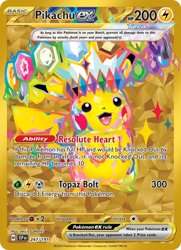 Pikachu ex, Pokémon card