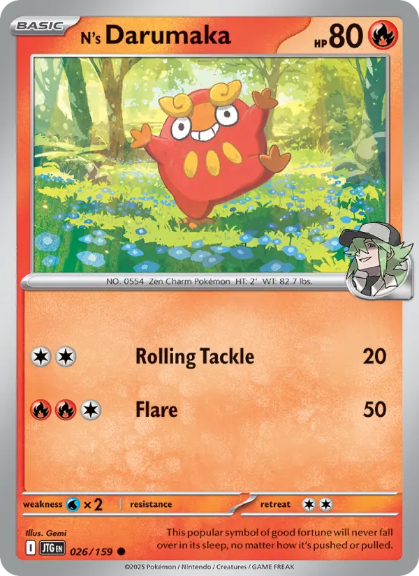 N's Darumaka, Pokémon card