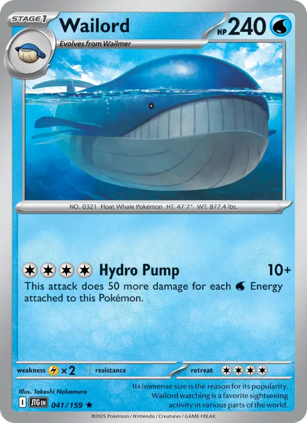 Wailord, Pokémon card