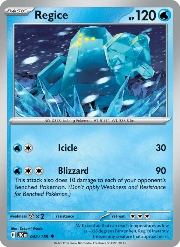 Regice, Pokémon card