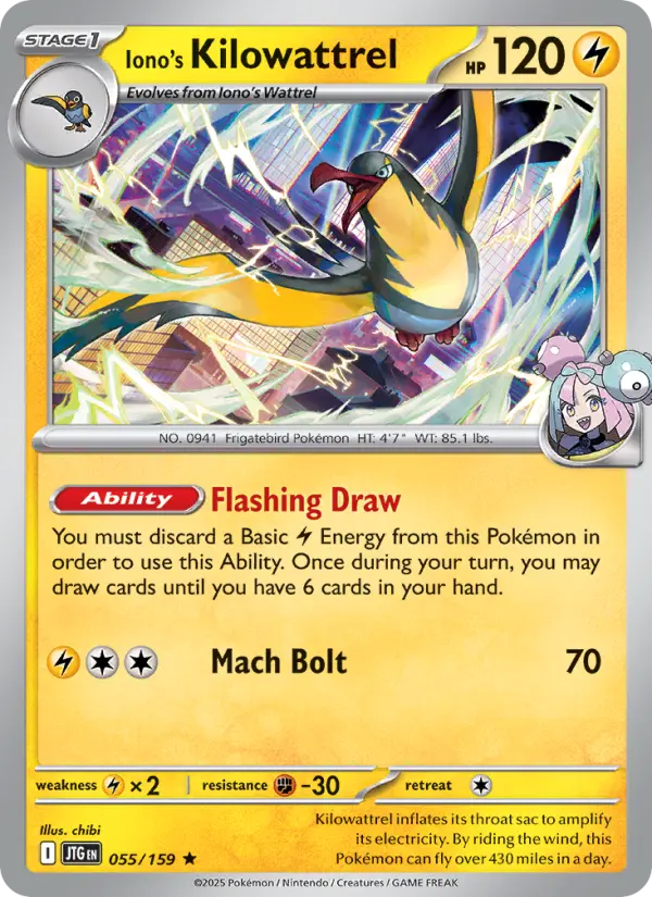 Iono's Kilowattrel, Pokémon card