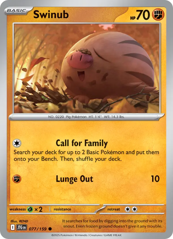 Swinub, Pokémon card