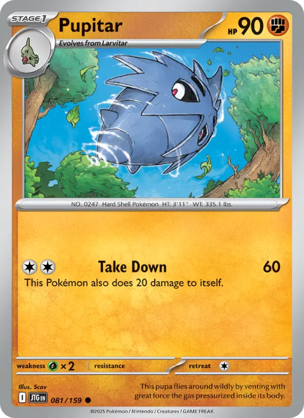 Pupitar, Pokémon card