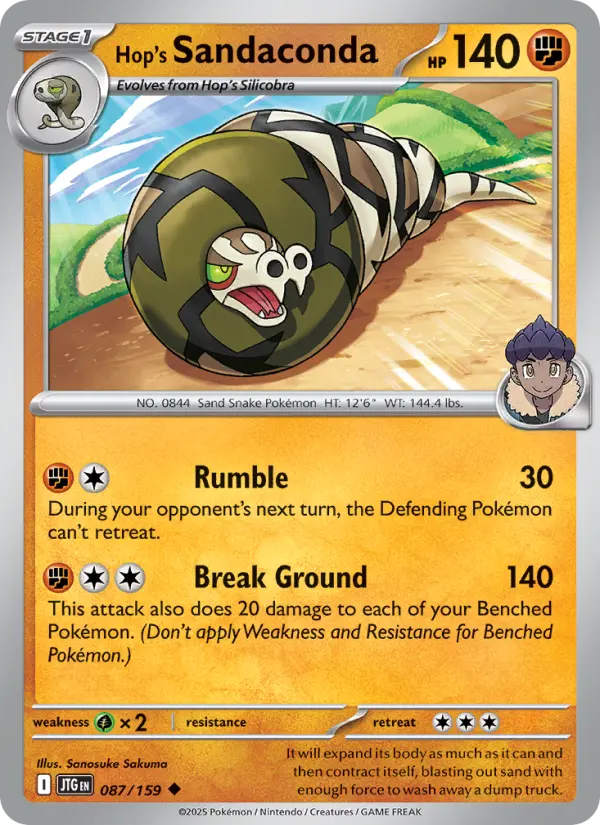 Hop's Sandaconda, Pokémon card