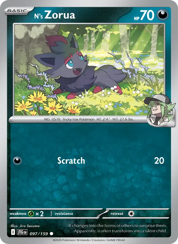 N's Zorua, Pokémon card