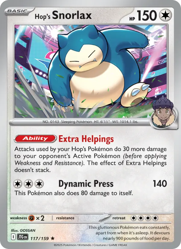 Hop's Snorlax, Pokémon card