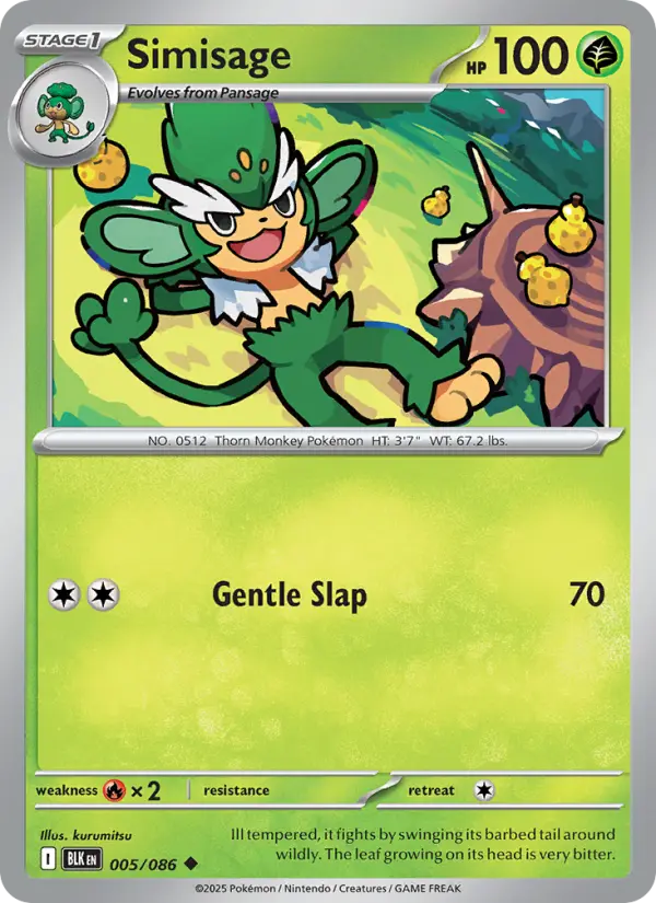 Simisage, Pokémon card