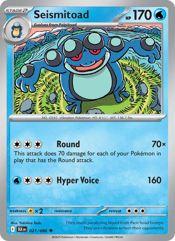 Seismitoad, Pokémon card