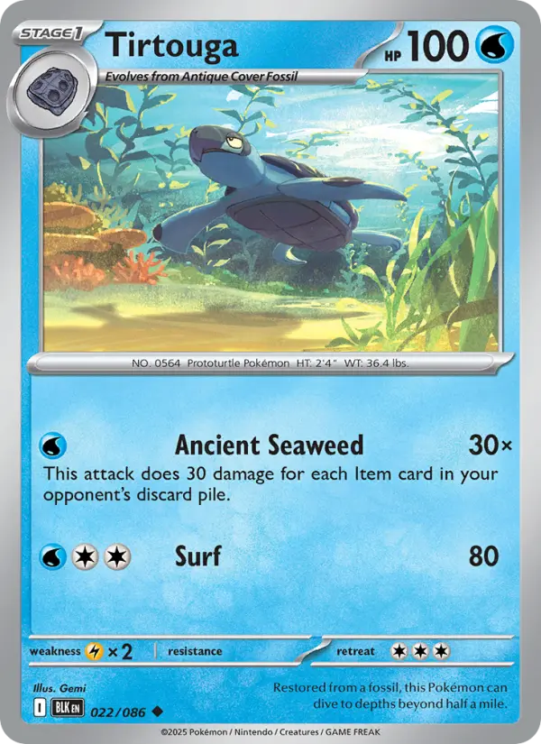 Tirtouga, Pokémon card