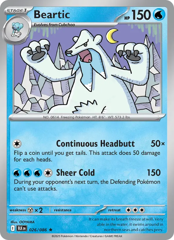 Beartic, Pokémon card