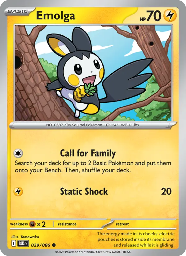 Emolga, Pokémon card