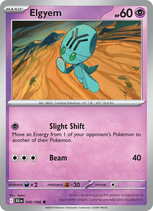 Elgyem, Pokémon card