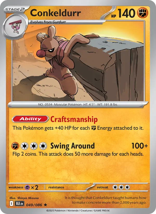 Conkeldurr, Pokémon card